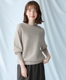 ANY L 【洗濯機可/6色展開】ラウンドネックガーターニット