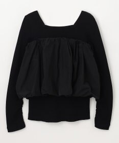 GRACE CONTINENTAL タフタケープ付ニットトップ