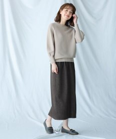 ANY L 【洗濯機可/6色展開】ラウンドネックガーターニット