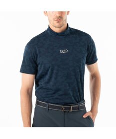 ZERO HALLIBURTON 【吸水速乾・UVカット】 カモフラージュ柄 ジャガード モックネックTシャツ 85127