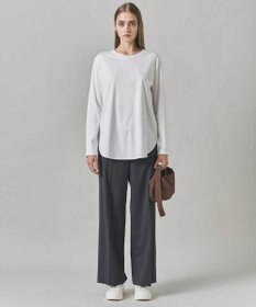 ICB 【洗える】T/Wブロード ワイドストレートパンツ