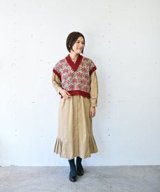 muuc 〈オーガニックコットン〉〈コットンブロード生地〉〈カラーにより異なる生地〉〈通年着られる〉コットン裾プリ ーツ 前開き ワンピース