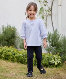 ANY KIDS リボン×チュール 七分袖Tシャツ
