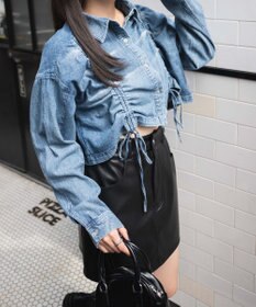 WEGO ドロストデニムショートシャツ