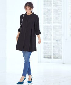 Tiaclasse L 【洗える】ピーチスキンシャツチュニックブラウス