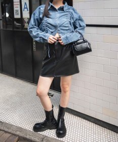 WEGO ドロストデニムショートシャツ