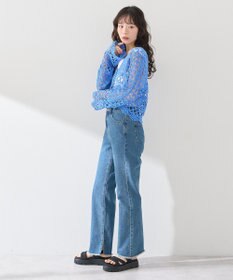 earth music&ecology クロシェ風Ｖネックカーディガン