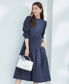 Tiaclasse 【新色追加・洗える】ピーチスキンバンドカラーワンピース