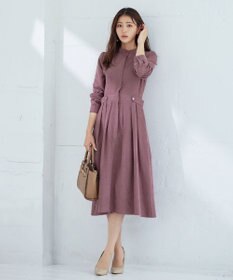 Tiaclasse 【新色追加・洗える】ピーチスキンバンドカラーワンピース