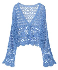 earth music&ecology クロシェ風Ｖネックカーディガン