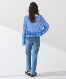 earth music&ecology クロシェ風Ｖネックカーディガン