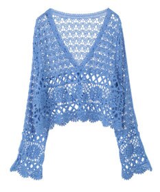 earth music&ecology クロシェ風Ｖネックカーディガン