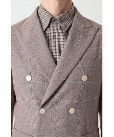 DAKS マイクロブークレーダブルブレストチェックジャケット