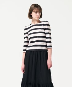 GRACE CONTINENTAL ボーダープリントトップ