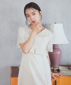 earth music&ecology ＳＥＴ２点ギャザーカットカーデ＋キャミワンピース