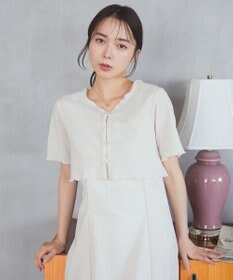 earth music&ecology ＳＥＴ２点ギャザーカットカーデ＋キャミワンピース