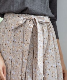 Tiaclasse 【洗える】異素材を組み合わせた花柄ドッキングワンピース