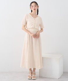 earth music&ecology ＳＥＴ２点ギャザーカットカーデ＋キャミワンピース