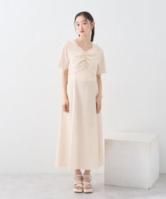 earth music&ecology ＳＥＴ２点ギャザーカットカーデ＋キャミワンピース