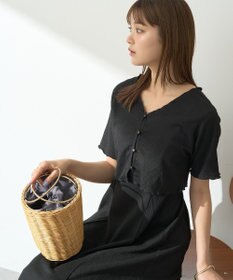 earth music&ecology ＳＥＴ２点ギャザーカットカーデ＋キャミワンピース