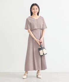 earth music&ecology ＳＥＴ２点ギャザーカットカーデ＋キャミワンピース