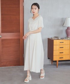 earth music&ecology ＳＥＴ２点ギャザーカットカーデ＋キャミワンピース