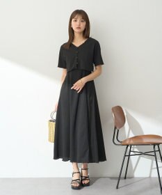 earth music&ecology ＳＥＴ２点ギャザーカットカーデ＋キャミワンピース