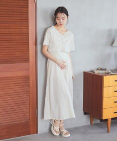 earth music&ecology ＳＥＴ２点ギャザーカットカーデ＋キャミワンピース