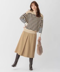 自由区 【洗える】ウォッシャブルハイカウントフラノ タックスカート