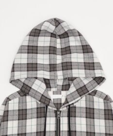 WEGO 【ユニセックス着用ITEM/MLサイズ展開】チェックグラフィックZIPパーカー（LS）