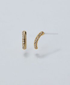 Phoebe 【金属アレルギー対応】テクスチャードスパークビジューピアス/ニッケルフリー ゴールド