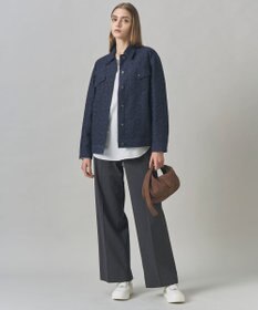 ICB 【洗える】T/Wブロード ワイドストレートパンツ