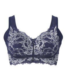 BRADELIS New York 【BRADELIS NewYork peace / ノンワイヤー・フロント留め・スッキリ着痩せ】細く見えるフロントファスナーブラ23 S～5L