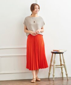 ANY 【ウエストゴム】リネンライクエアーヴィンテージ プリーツスカート