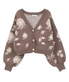 earth music&ecology SET2点フラワージャガードカーデ+ビスチェ