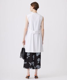 ICB L 【洗える】リネンオックスフラワープリント スカート