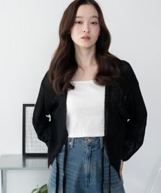 WEGO 【25年秋冬新作】モヘアタッチ2WAYリボンカーデ