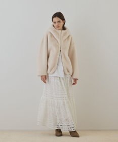 GRACE CONTINENTAL フェイクミンクフードジャケット