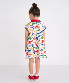 MIKI HOUSE HOT BISCUITS 【80-120cm】 カラフルロゴ ポロシャツワンピース
