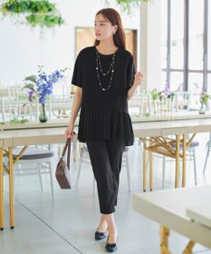 Tiaclasse 【洗える】   メッシュプリーツドッキングプルオーバー