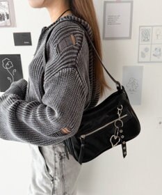 WEGO チャーム付きハトメベルトバッグ