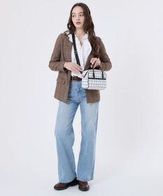 LeSportsac SQUARE TH CROSSBODY/アップタウンモノチェック/ブラック