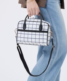 LeSportsac SQUARE TH CROSSBODY/アップタウンモノチェック/ブラック