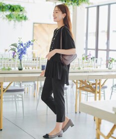 Tiaclasse 【洗える】   メッシュプリーツドッキングプルオーバー