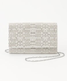 GRACE CONTINENTAL パターンラインストーンクラッチバッグ