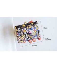 tsumori chisato CARRY ギャラクシーパネル 2つ折り財布 がま口 レザーキルティング