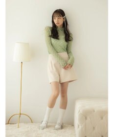 earth music&ecology ハイネックシアーフラワーインナー