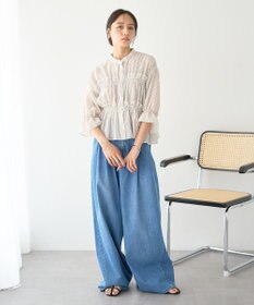 earth music&ecology シャーリングストライプシャツ