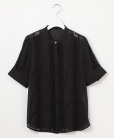 自由区 【洗える】キュプラコットンツイル半袖シャツ ブラウス