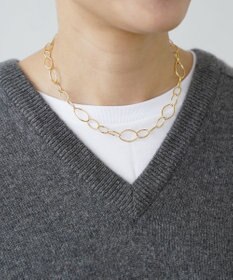 monshiro オーバルチェーンショートネックレス